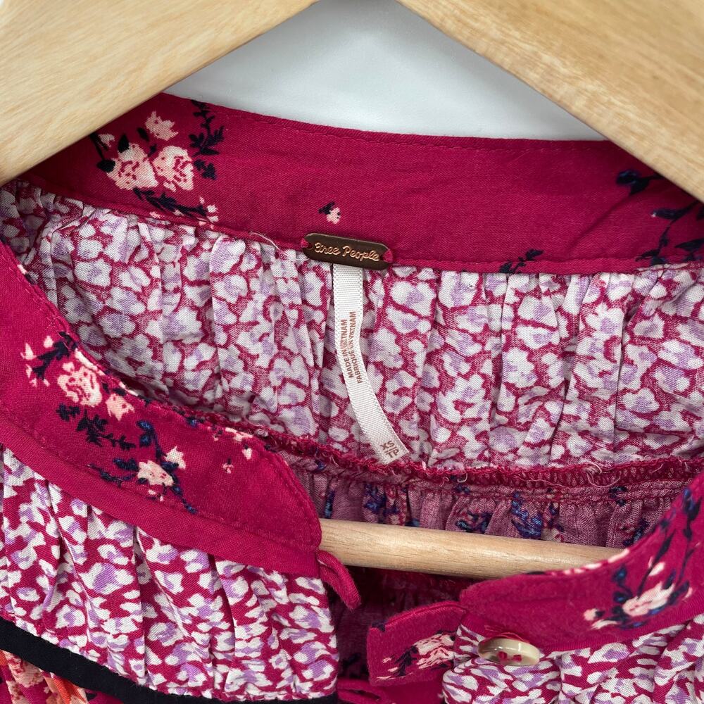 FREE PEOPLE NWT Paloma Multi Print Blouse // XS - Picture 7 of 14